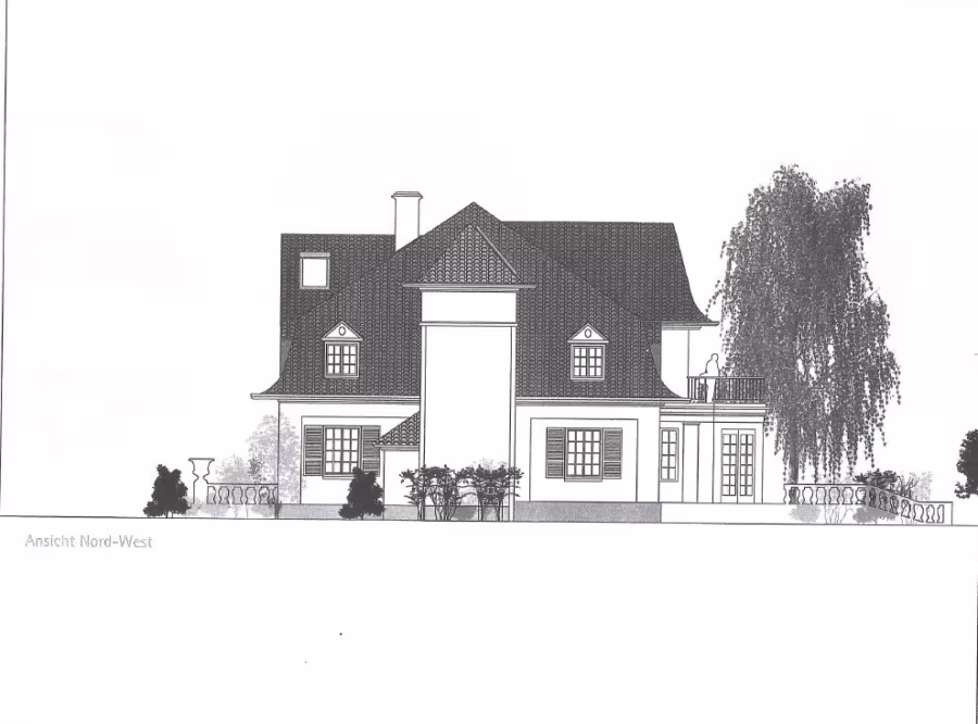 Exklusive Villa mit einzigartigem Grundstück in Alt-Meererbusch - Ansicht-Nord-West (194303)