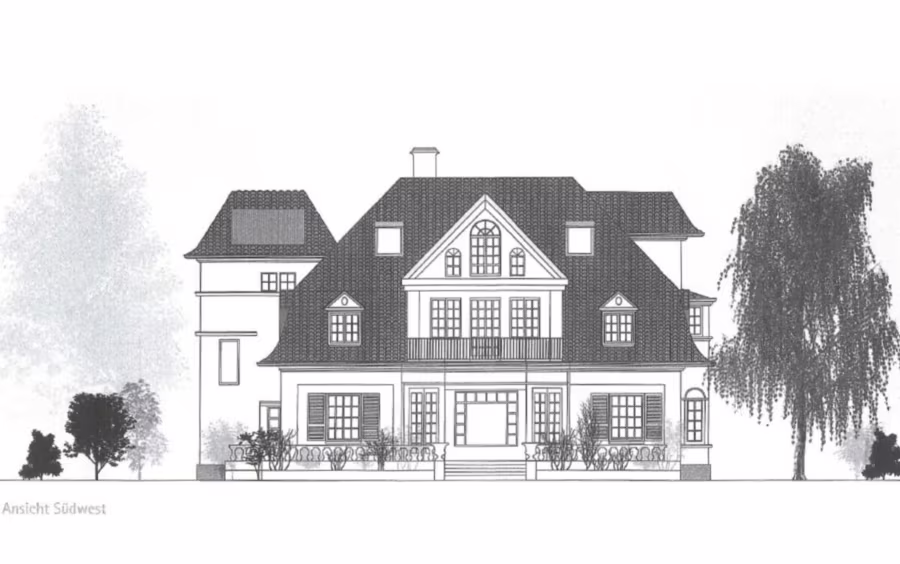Exklusive Villa mit einzigartigem Grundstück in Alt-Meererbusch - Ansicht Süd-West (194301)