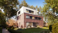Ihr neues Familienhaus - Puristische Neubauvilla im Bauhausstil - schlüsselfertig - Visualisierung hinten